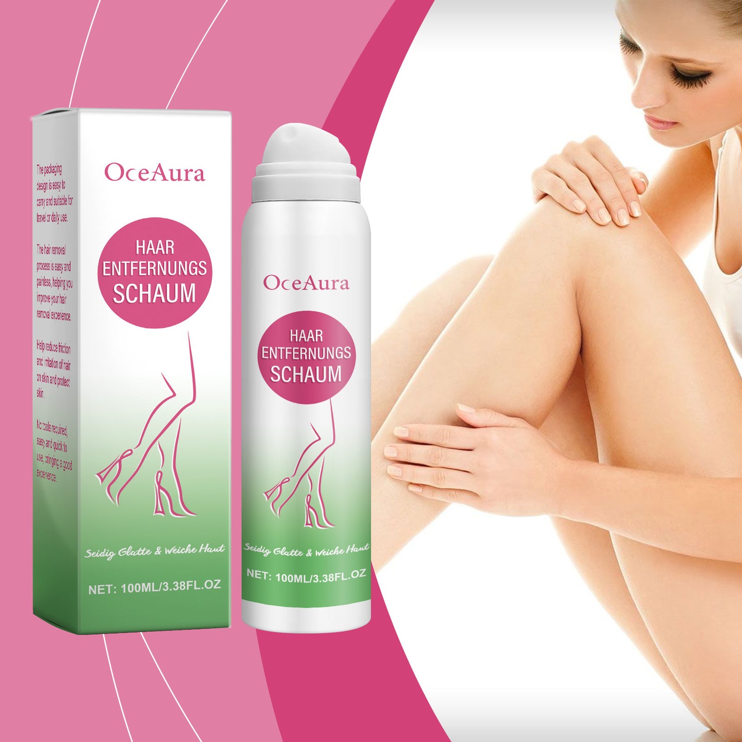 OceAura Hair Removal Spray Gentle Hair removal Non-irritating underarm Leg hair Hand hair Skin Deep cleansing spray