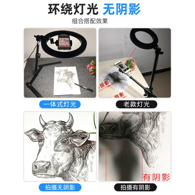 Mobile phone desktop stand lazy people overhead shooting stand fill light desktop overhead folding photo camera stand